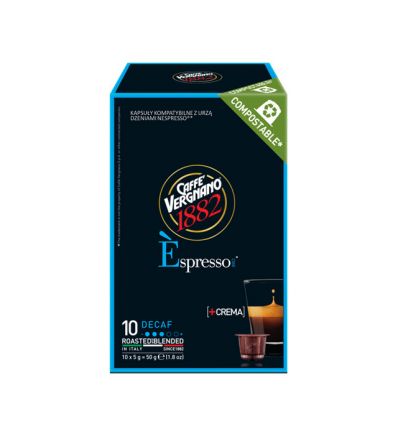 Kapsułki Vergnano Espresso Decaffeinato 1882 Bezkofeinowe  - 10 szt Odpowiednie do Nespresso